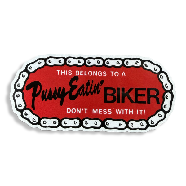 PUSSY EATING BIKER Reflective Sticker