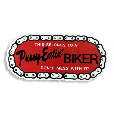PUSSY EATING BIKER Reflective Sticker