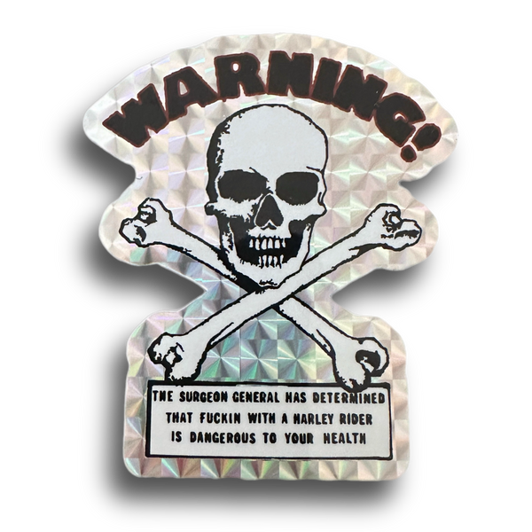 WARNING Skull SURGEON GENERAL Sticker