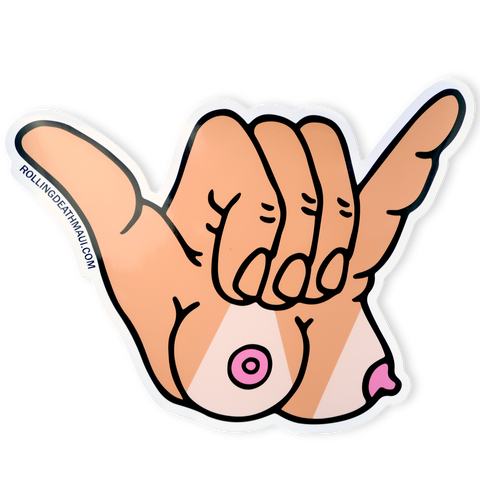 11"  Titty-Shaka Sticker