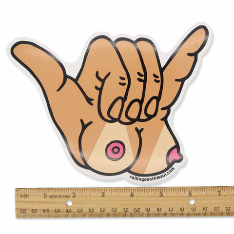 7" Titty-Shaka Sticker 2-Pack