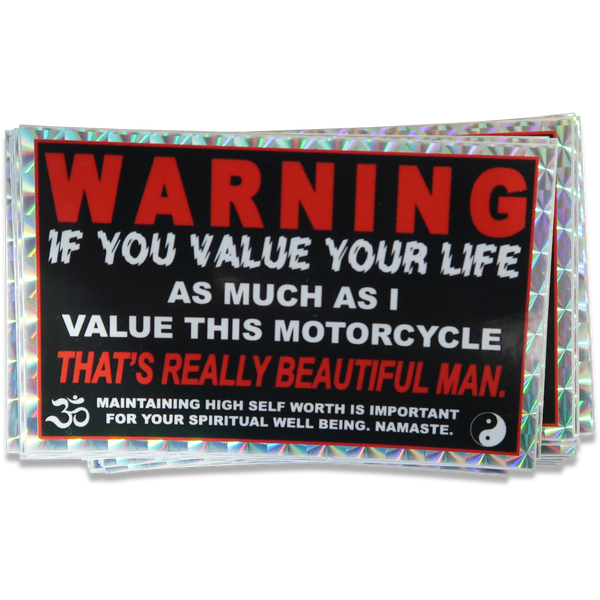 WARNING Motorcycle Sticker